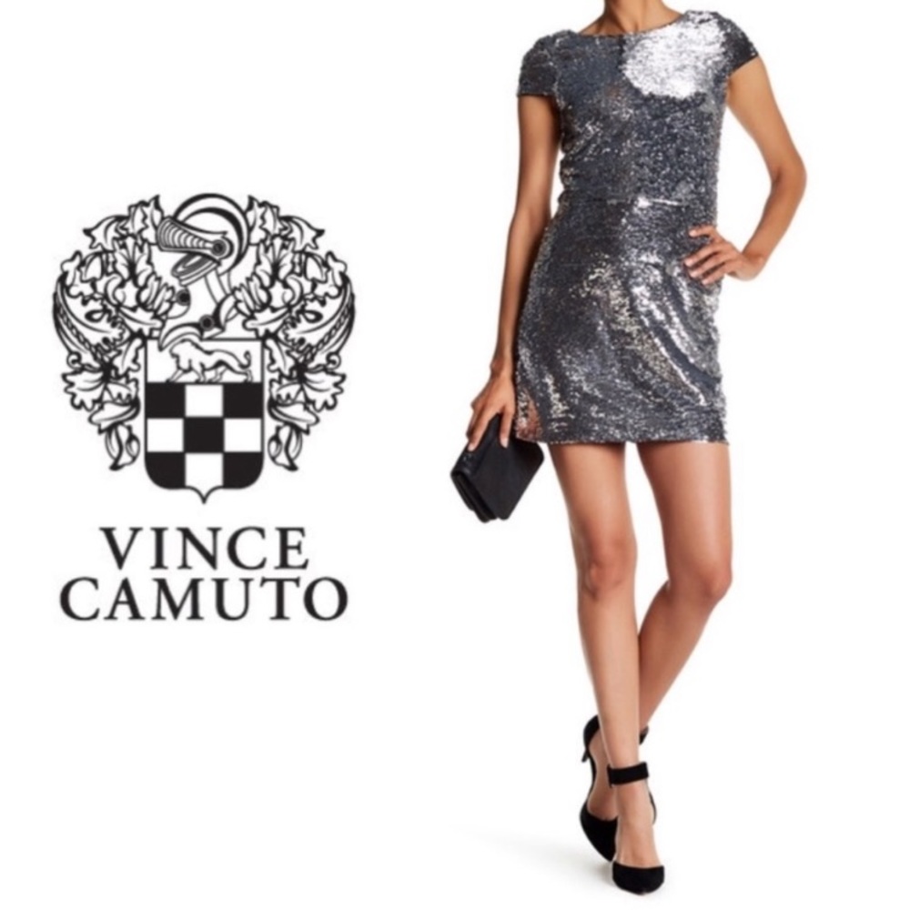 Vince Camuto- Woman’s Sequin VBack Body Con Dress